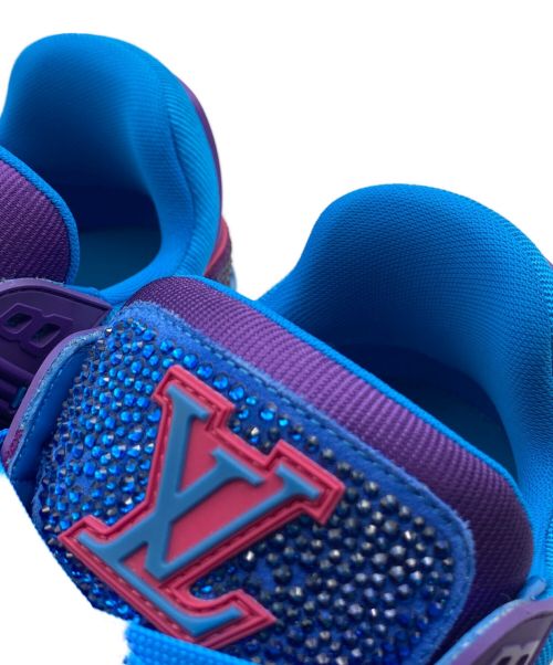 LOUIS VUITTON（ルイ ヴィトン）LOUIS VUITTON (ルイ ヴィトン) Crystal-Covered LV Trainer ブルー×パープル サイズ:SIZE 7 1/2の古着・服飾アイテム