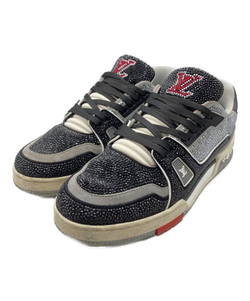 LOUIS VUITTON（ルイ ヴィトン）LOUIS VUITTON (ルイ ヴィトン) Crystal Covered LV Trainer  ブラック×グレー×ホワイト サイズ:SIZE 7の古着・服飾アイテム