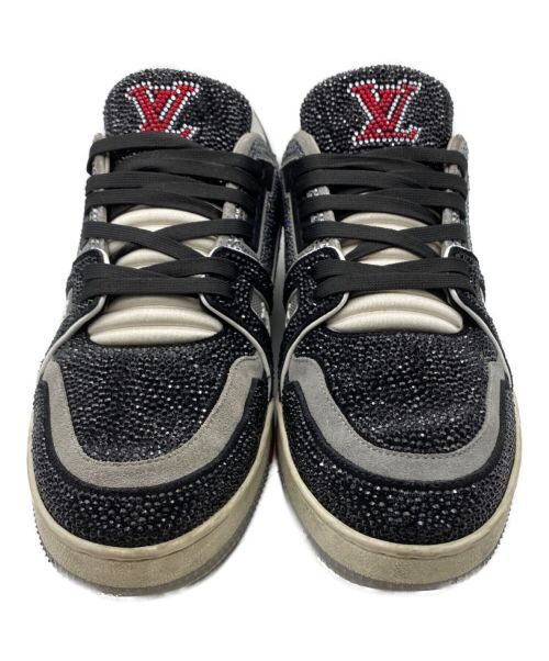 LOUIS VUITTON（ルイ ヴィトン）LOUIS VUITTON (ルイ ヴィトン) Crystal Covered LV Trainer  ブラック×グレー×ホワイト サイズ:SIZE 7の古着・服飾アイテム