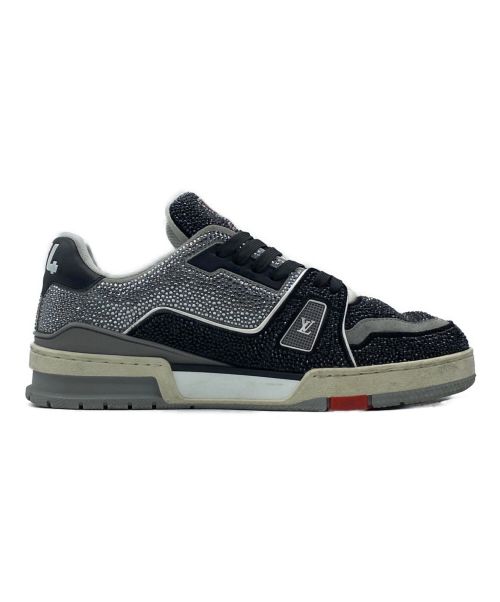 LOUIS VUITTON（ルイ ヴィトン）LOUIS VUITTON (ルイ ヴィトン) Crystal Covered LV Trainer  ブラック×グレー×ホワイト サイズ:SIZE 7の古着・服飾アイテム