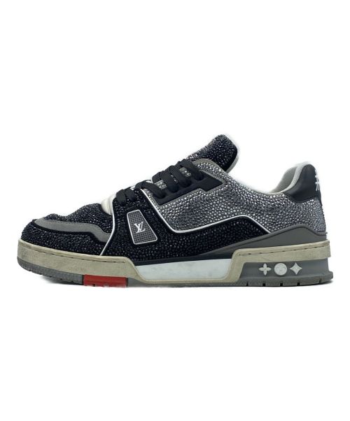 LOUIS VUITTON（ルイ ヴィトン）LOUIS VUITTON (ルイ ヴィトン) Crystal Covered LV Trainer  ブラック×グレー×ホワイト サイズ:SIZE 7の古着・服飾アイテム