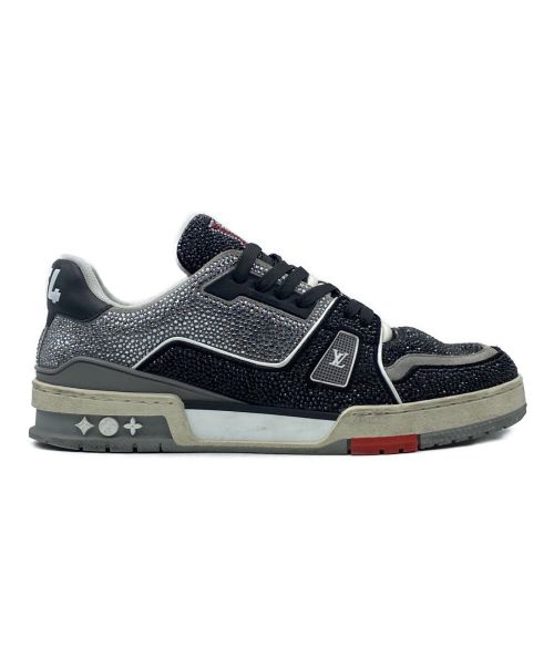LOUIS VUITTON（ルイ ヴィトン）LOUIS VUITTON (ルイ ヴィトン) Crystal Covered LV Trainer  ブラック×グレー×ホワイト サイズ:SIZE 7の古着・服飾アイテム