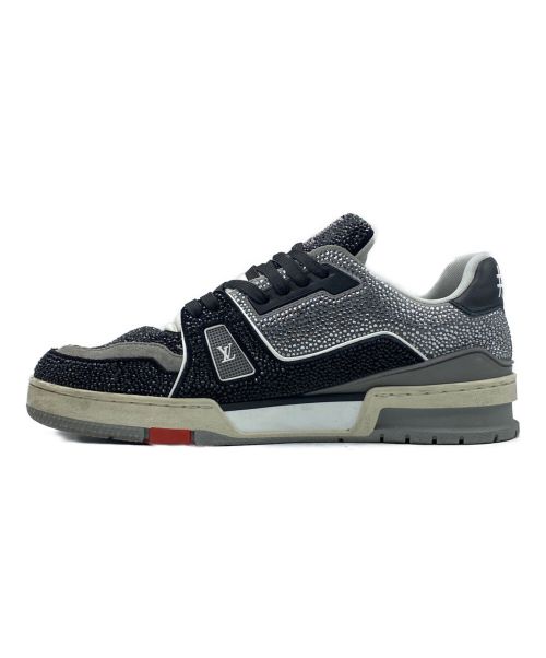 LOUIS VUITTON（ルイ ヴィトン）LOUIS VUITTON (ルイ ヴィトン) Crystal Covered LV Trainer  ブラック×グレー×ホワイト サイズ:SIZE 7の古着・服飾アイテム