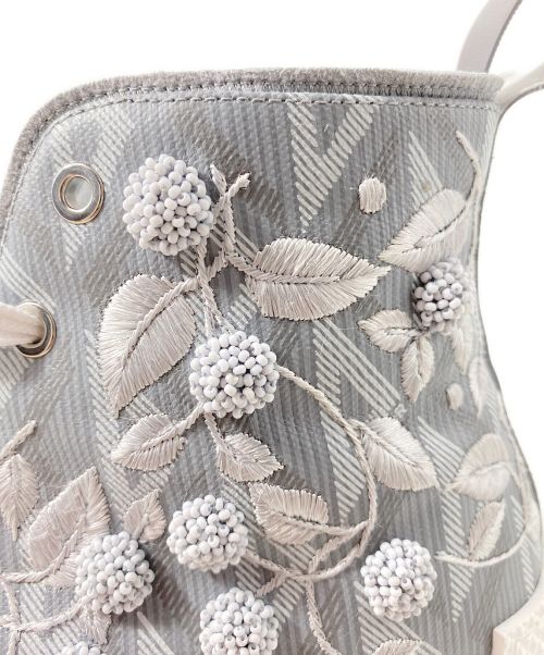 Christian Dior（クリスチャン ディオール）Christian Dior (クリスチャン ディオール) B23ハイトップスニーカー ライトグレー×ホワイト サイズ:42の古着・服飾アイテム
