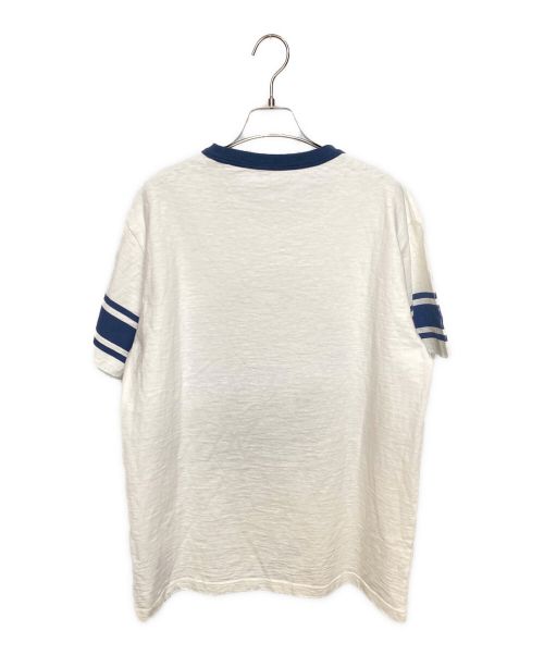 Christian Dior（クリスチャン ディオール）Christian Dior (クリスチャン ディオール) Denim Tears (デニムティアーズ) フラワー刺繍半袖カットソー ホワイト×ネイビー サイズ:Mの古着・服飾アイテム