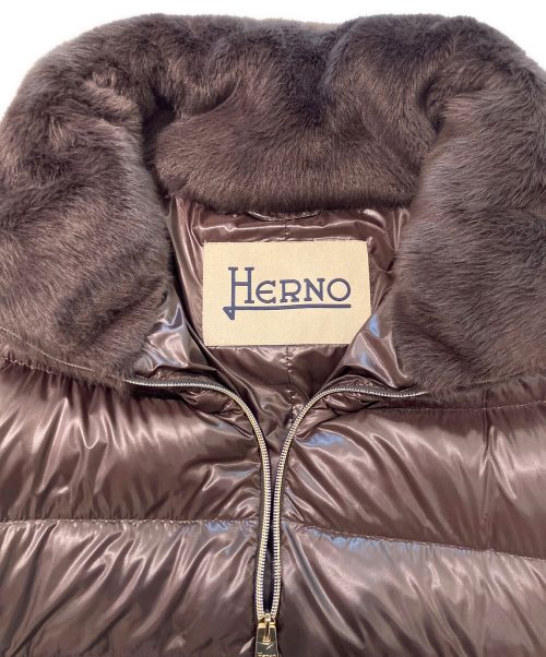HERNO（ヘルノ）HERNO (ヘルノ) エコファーコンビダウン ブラウン サイズ:40 未使用品の古着・服飾アイテム