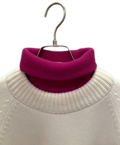 CHANEL（シャネル）CHANEL (シャネル) cocoパッチタートルニット ホワイト×ピンク サイズ:40の古着・服飾アイテム