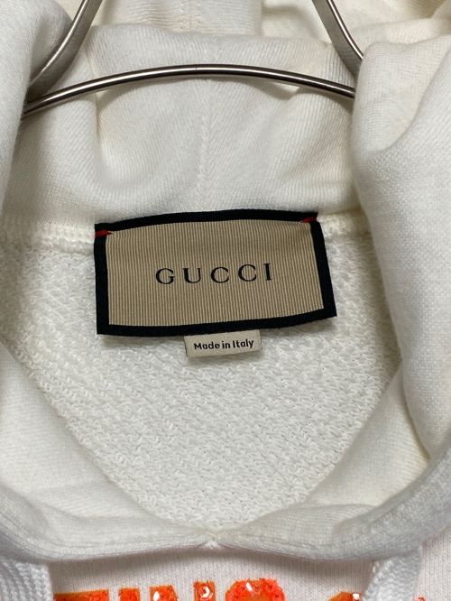 GUCCI（グッチ）GUCCI (グッチ) スパンコールオーバーサイズパーカー ホワイト サイズ:XXSの古着・服飾アイテム