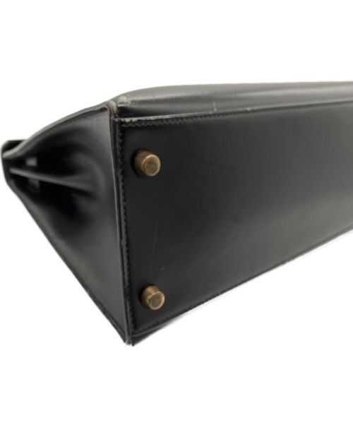 HERMES（エルメス）HERMES (エルメス) ケリー 28 外縫い/ゴールド金具/ボックスカーフ/ブラック/〇V刻印 ブラック×ゴールド金具 サイズ:28の古着・服飾アイテム