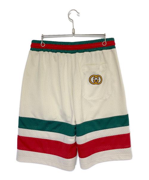 GUCCI（グッチ）GUCCI (グッチ) Bermuda Shorts ベージュ×レッド サイズ:Mの古着・服飾アイテム