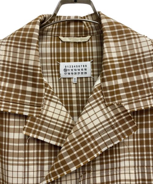 Maison Margiela（メゾンマルジェラ）Maison Margiela (メゾンマルジェラ) 20ss Oversized Brown Check Jacket ベージュ サイズ:46 未使用品の古着・服飾アイテム