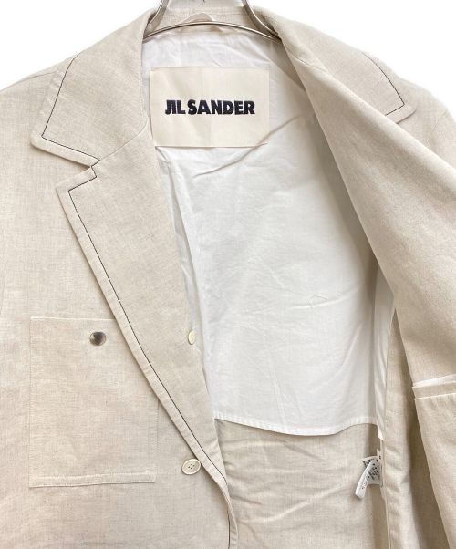 JIL SANDER（ジルサンダー）JIL SANDER (ジルサンダー) リネンコットンジャケット ベージュ サイズ:48の古着・服飾アイテム