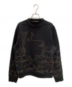 LOUIS VUITTONルイ ヴィトン）の古着「LV ミュージックライン エンブロイダリー クルーネック」｜ブラック