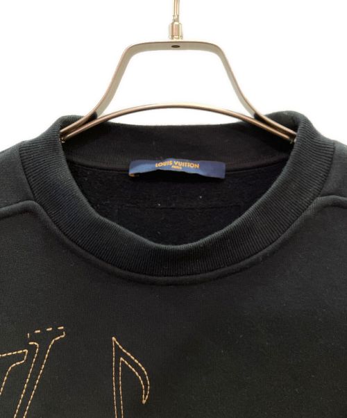 LOUIS VUITTON（ルイ ヴィトン）LOUIS VUITTON (ルイ ヴィトン) LV ミュージックライン エンブロイダリー クルーネック ブラック サイズ:Sの古着・服飾アイテム