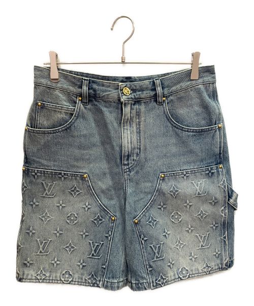 LOUIS VUITTON（ルイ ヴィトン）LOUIS VUITTON (ルイ ヴィトン) モノグラム総柄ペインターハーフデニムパンツ インディゴ サイズ:29の古着・服飾アイテム