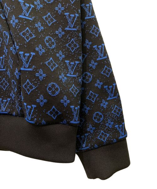 LOUIS VUITTON（ルイ ヴィトン）LOUIS VUITTON (ルイ ヴィトン) モノグラム ジップスルー ジャカード フーディ ブラック×ブルー サイズ:Mの古着・服飾アイテム