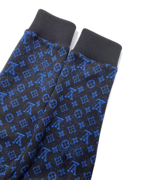 LOUIS VUITTON（ルイ ヴィトン）LOUIS VUITTON (ルイ ヴィトン) モノグラム ジップスルー ジャカード フーディ ブラック×ブルー サイズ:Mの古着・服飾アイテム