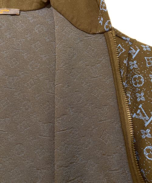 LOUIS VUITTON（ルイ ヴィトン）LOUIS VUITTON (ルイ ヴィトン) モノグラム ジップスルー ジャカード フーディ ブラック×ブルー サイズ:Mの古着・服飾アイテム