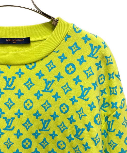LOUIS VUITTON（ルイ ヴィトン）LOUIS VUITTON (ルイ ヴィトン) モノグラム総柄プリント クルーネックスウェット イエロー サイズ:Mの古着・服飾アイテム