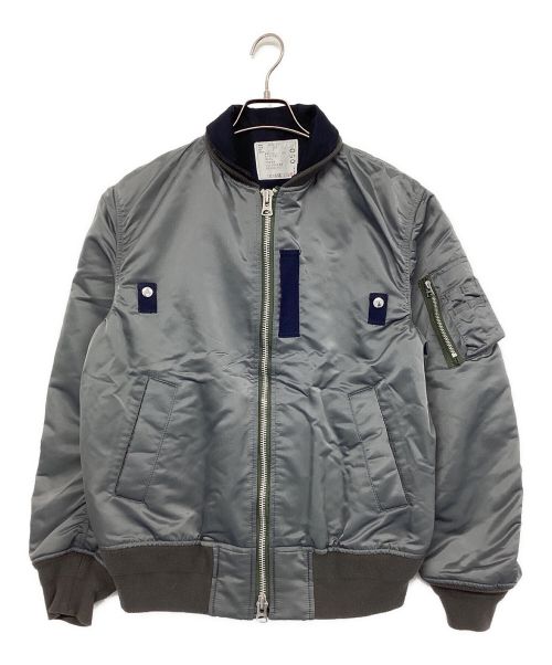 sacai（サカイ）sacai (サカイ) MA-1ブルゾン グレー サイズ:2の古着・服飾アイテム