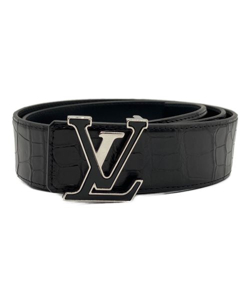 LOUIS VUITTON（ルイ ヴィトン）LOUIS VUITTON (ルイ ヴィトン) LVロゴアリゲーターレザーベルト ブラック サイズ:90/36の古着・服飾アイテム