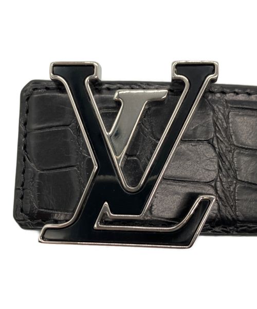 LOUIS VUITTON（ルイ ヴィトン）LOUIS VUITTON (ルイ ヴィトン) LVロゴアリゲーターレザーベルト ブラック サイズ:90/36の古着・服飾アイテム