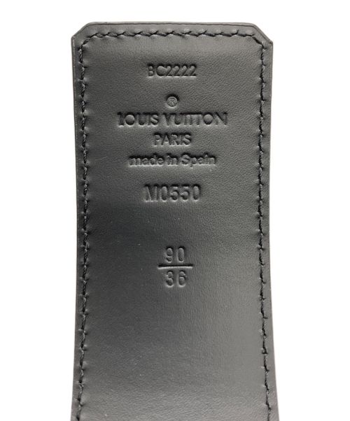LOUIS VUITTON（ルイ ヴィトン）LOUIS VUITTON (ルイ ヴィトン) LVロゴアリゲーターレザーベルト ブラック サイズ:90/36の古着・服飾アイテム