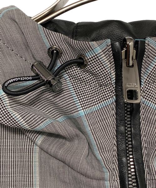 DOLCE & GABBANA（ドルチェ＆ガッバーナ）DOLCE & GABBANA (ドルチェ＆ガッバーナ) バックロゴリバーシブルジャケット ブラック×グレー サイズ:46の古着・服飾アイテム