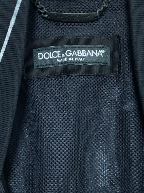DOLCE & GABBANA（ドルチェ＆ガッバーナ）DOLCE & GABBANA (ドルチェ＆ガッバーナ) ストライプ&ドット ナイロンボンバージャケット ブラック×ホワイト サイズ:44の古着・服飾アイテム