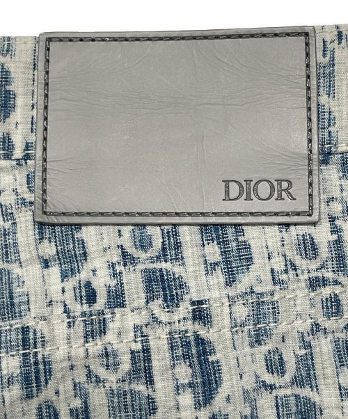 Christian Dior（クリスチャン ディオール）Christian Dior (クリスチャン ディオール) オブリークコットンデニムパンツ ブルー×ホワイト サイズ:32の古着・服飾アイテム