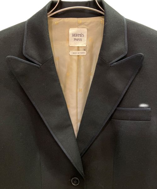 HERMES（エルメス）HERMES (エルメス) パイピングカシミヤ混ウールジャケット ネイビー サイズ:44の古着・服飾アイテム