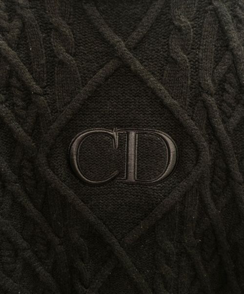 Christian Dior（クリスチャン ディオール）Christian Dior (クリスチャン ディオール) カシミヤニットセーター ブラック サイズ:Ｍの古着・服飾アイテム