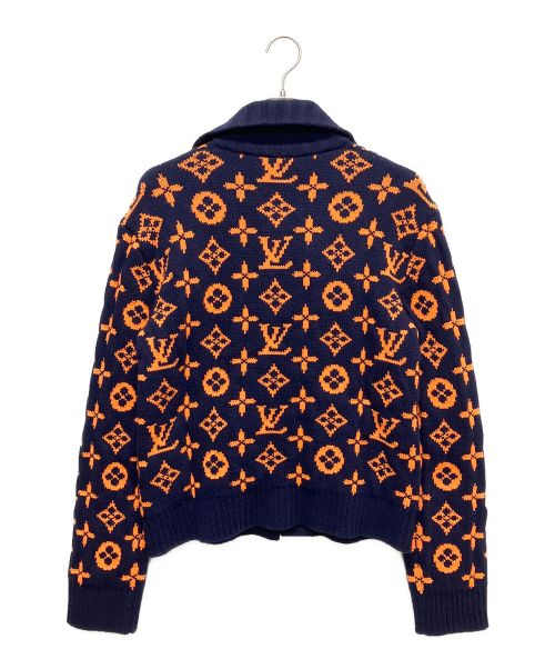 LOUIS VUITTON（ルイ ヴィトン）LOUIS VUITTON (ルイ ヴィトン) モノグラムシグネチャーカーディガン ネイビー×オレンジ サイズ:Sの古着・服飾アイテム