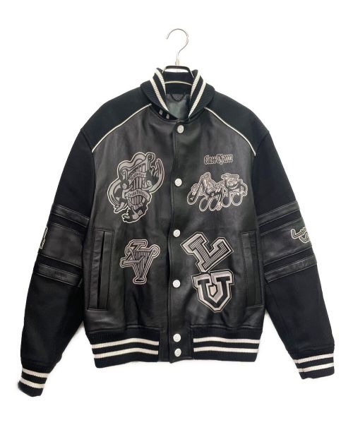 LOUIS VUITTON（ルイ ヴィトン）LOUIS VUITTON (ルイ ヴィトン) ヴァーシティブルゾン ブラック×ホワイト サイズ:46の古着・服飾アイテム