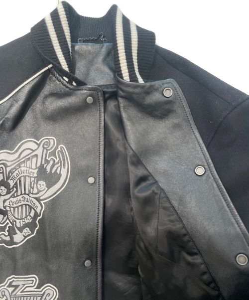 LOUIS VUITTON（ルイ ヴィトン）LOUIS VUITTON (ルイ ヴィトン) ヴァーシティブルゾン ブラック×ホワイト サイズ:46の古着・服飾アイテム