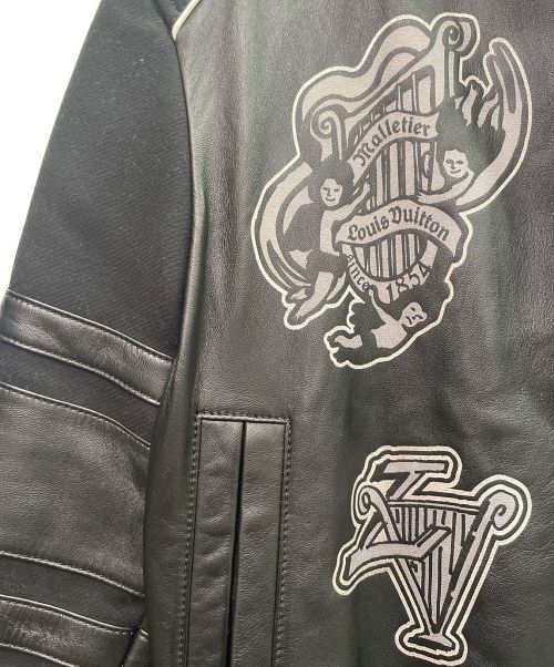LOUIS VUITTON（ルイ ヴィトン）LOUIS VUITTON (ルイ ヴィトン) ヴァーシティブルゾン ブラック×ホワイト サイズ:46の古着・服飾アイテム