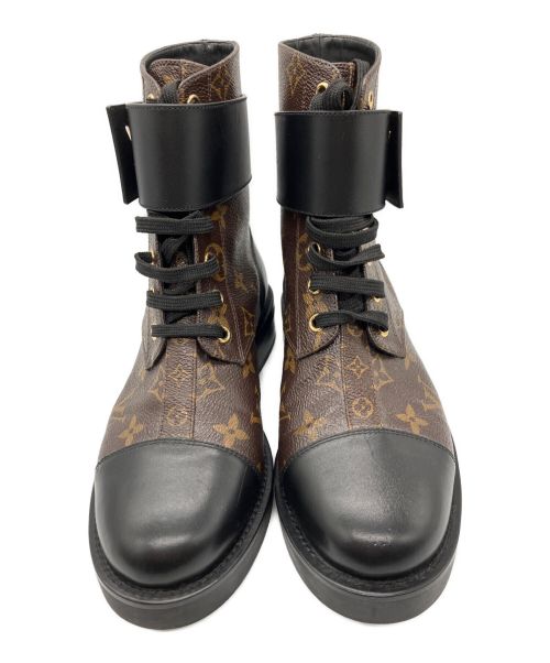LOUIS VUITTON（ルイ ヴィトン）LOUIS VUITTON (ルイ ヴィトン) ワンダーランドライン アンクルブーツ ブラウン×ブラック サイズ:37の古着・服飾アイテム