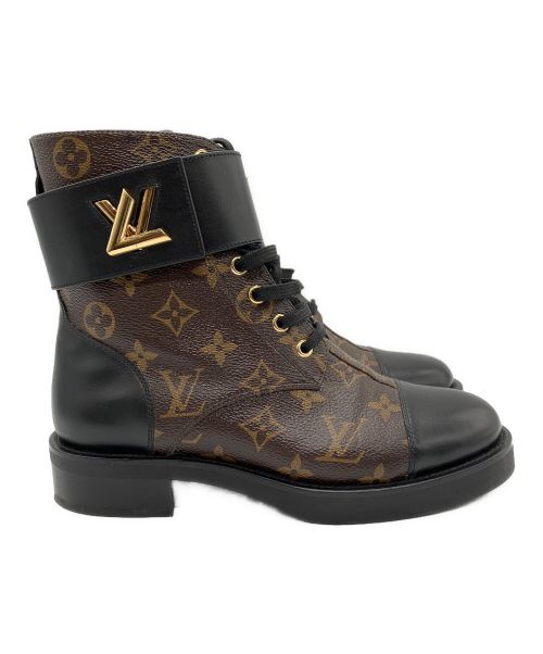 LOUIS VUITTON（ルイ ヴィトン）LOUIS VUITTON (ルイ ヴィトン) ワンダーランドライン アンクルブーツ ブラウン×ブラック サイズ:37の古着・服飾アイテム