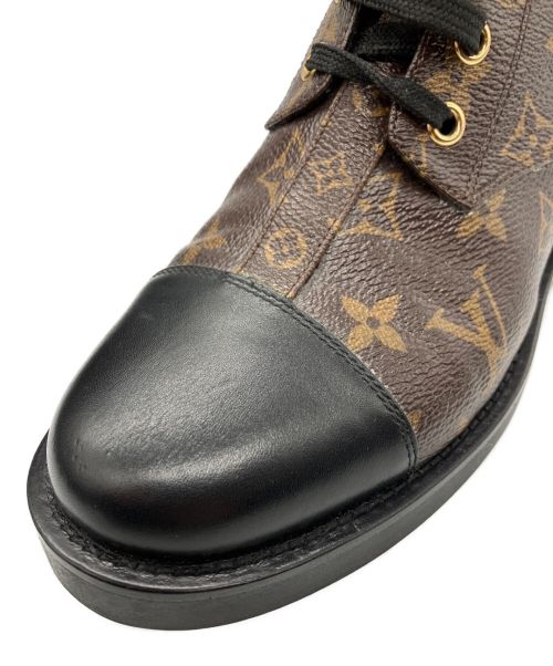 LOUIS VUITTON（ルイ ヴィトン）LOUIS VUITTON (ルイ ヴィトン) ワンダーランドライン アンクルブーツ ブラウン×ブラック サイズ:37の古着・服飾アイテム