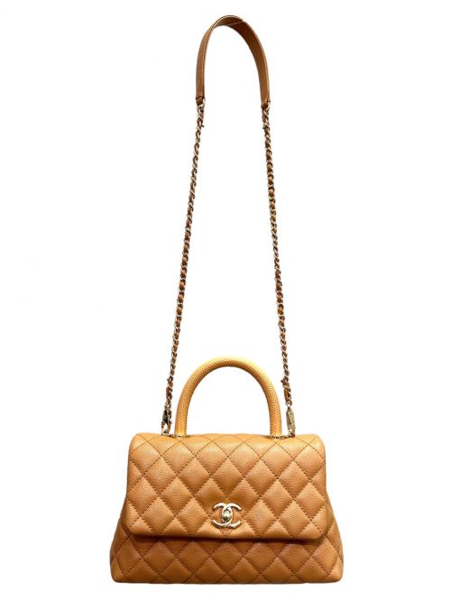 CHANEL（シャネル）CHANEL (シャネル) キャビアスキンチェーンショルダーバッグ ブラウンの古着・服飾アイテム