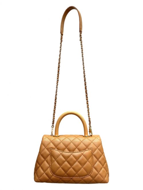 CHANEL（シャネル）CHANEL (シャネル) キャビアスキンチェーンショルダーバッグ ブラウンの古着・服飾アイテム