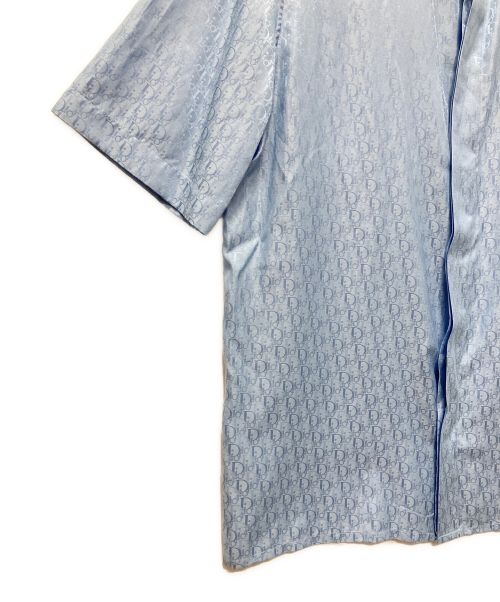 Christian Dior（クリスチャン ディオール）Christian Dior (クリスチャン ディオール) トロッター柄半袖シルクシャツ スカイブルー サイズ:39の古着・服飾アイテム