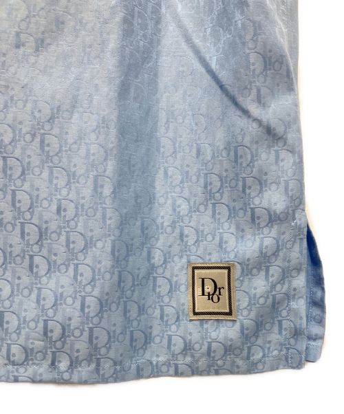 Christian Dior（クリスチャン ディオール）Christian Dior (クリスチャン ディオール) トロッター柄半袖シルクシャツ スカイブルー サイズ:39の古着・服飾アイテム