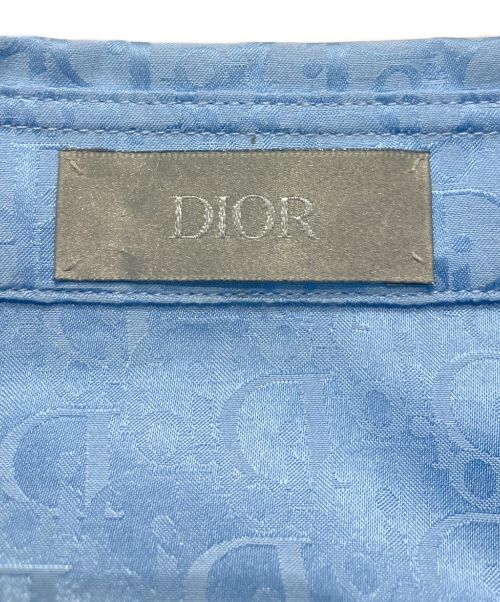 Christian Dior（クリスチャン ディオール）Christian Dior (クリスチャン ディオール) トロッター柄半袖シルクシャツ スカイブルー サイズ:39の古着・服飾アイテム