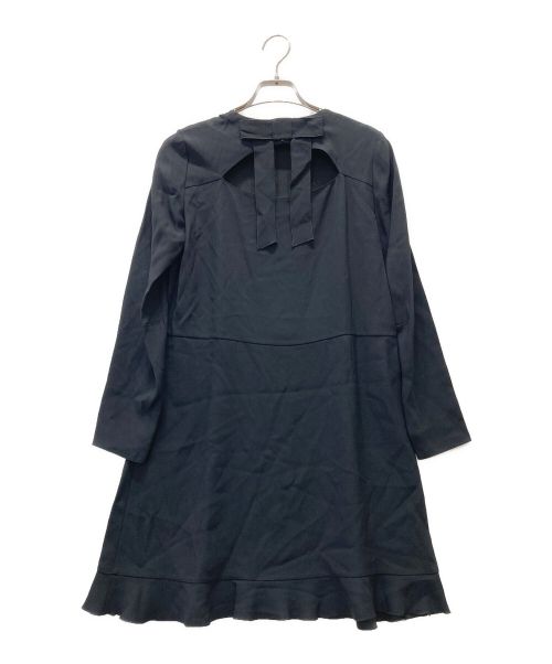 RED VALENTINO（レッドヴァレンティノ）RED VALENTINO (レッドヴァレンティノ) クレープアンバースサテン ドレス リボン ブラック サイズ:38の古着・服飾アイテム