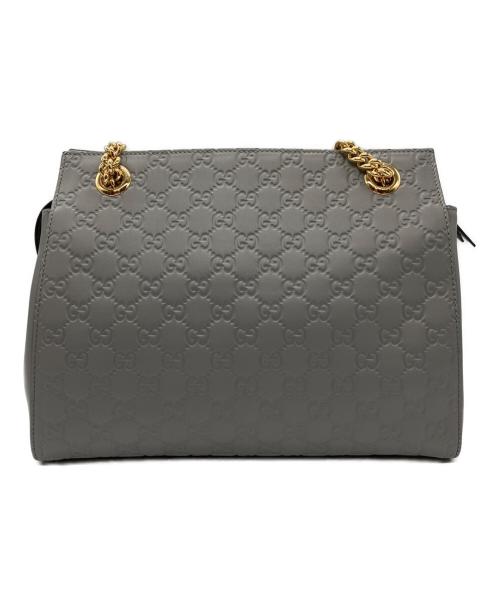 GUCCI（グッチ）GUCCI (グッチ) チェーントートバッグ グレーの古着・服飾アイテム