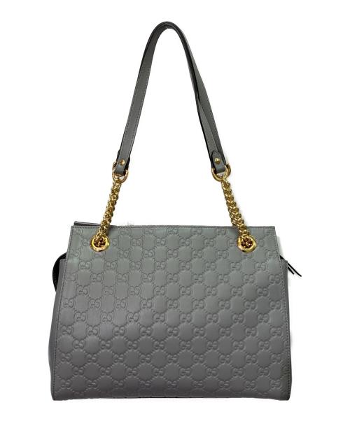 GUCCI（グッチ）GUCCI (グッチ) チェーントートバッグ グレーの古着・服飾アイテム