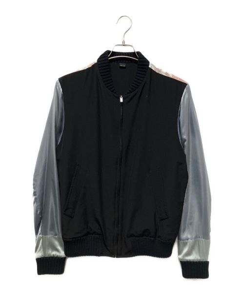 GUCCI（グッチ）GUCCI (グッチ) フラワープリントリバーシブルブルゾン スカイブルー×ブラック サイズ:48の古着・服飾アイテム