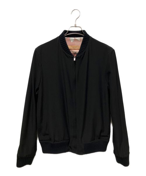GUCCI（グッチ）GUCCI (グッチ) フラワープリントリバーシブルブルゾン スカイブルー×ブラック サイズ:48の古着・服飾アイテム