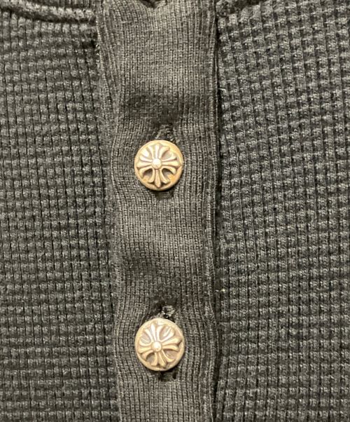 CHROME HEARTS（クロムハーツ）CHROME HEARTS (クロムハーツ) クロスレザーパッチサーマルカットソー ブラック サイズ:FREEの古着・服飾アイテム